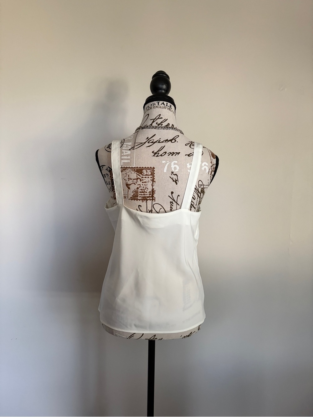 Vintage Y2K White Pleated Square Neck Layering Cami Tank Top - Picture 3 of 7